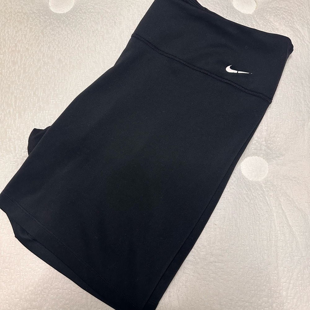 Nike Black Bike Shorts with White Swoosh
